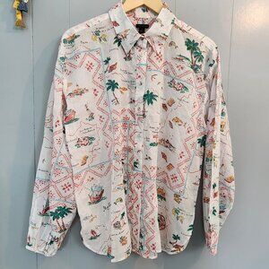 NWT Ann Taylor Weekend Collection cotton long sleeve button shirt blouse top